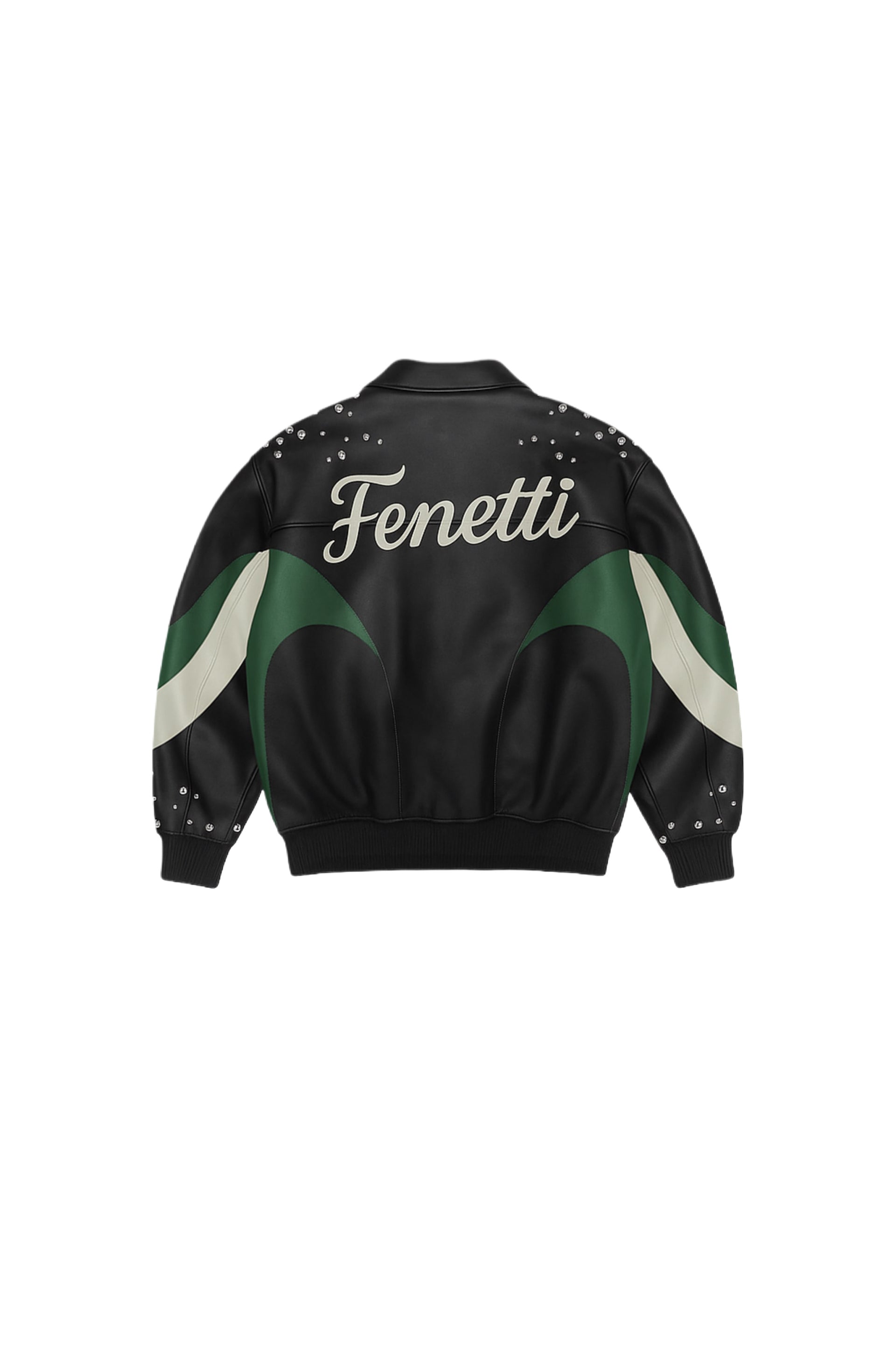 Green line Varsity Leather